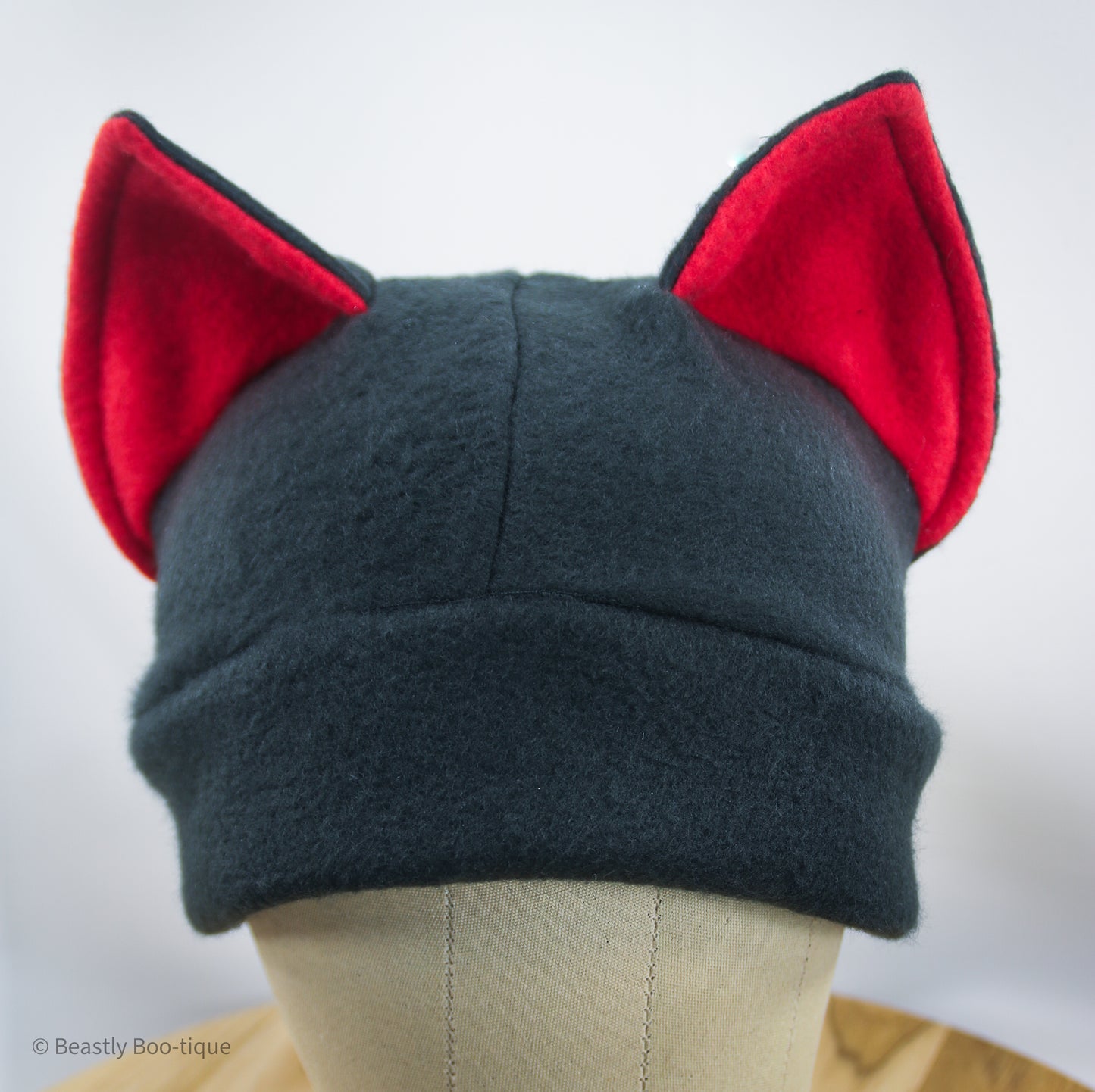 Red and Black Cat Ear Hat