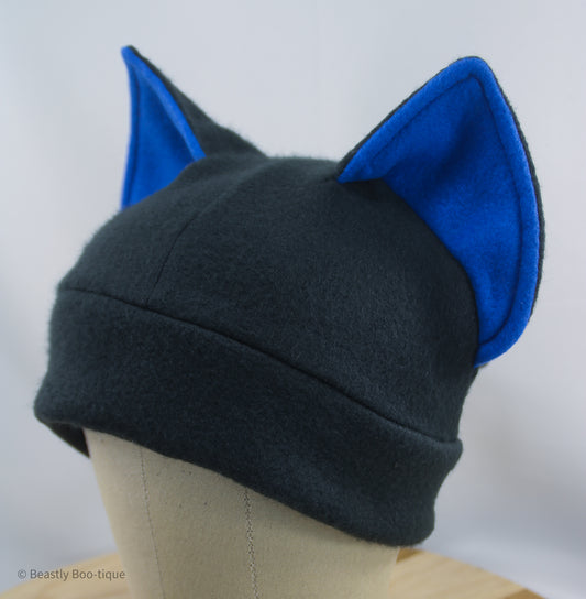 Blue and Black Cat Ear Hat