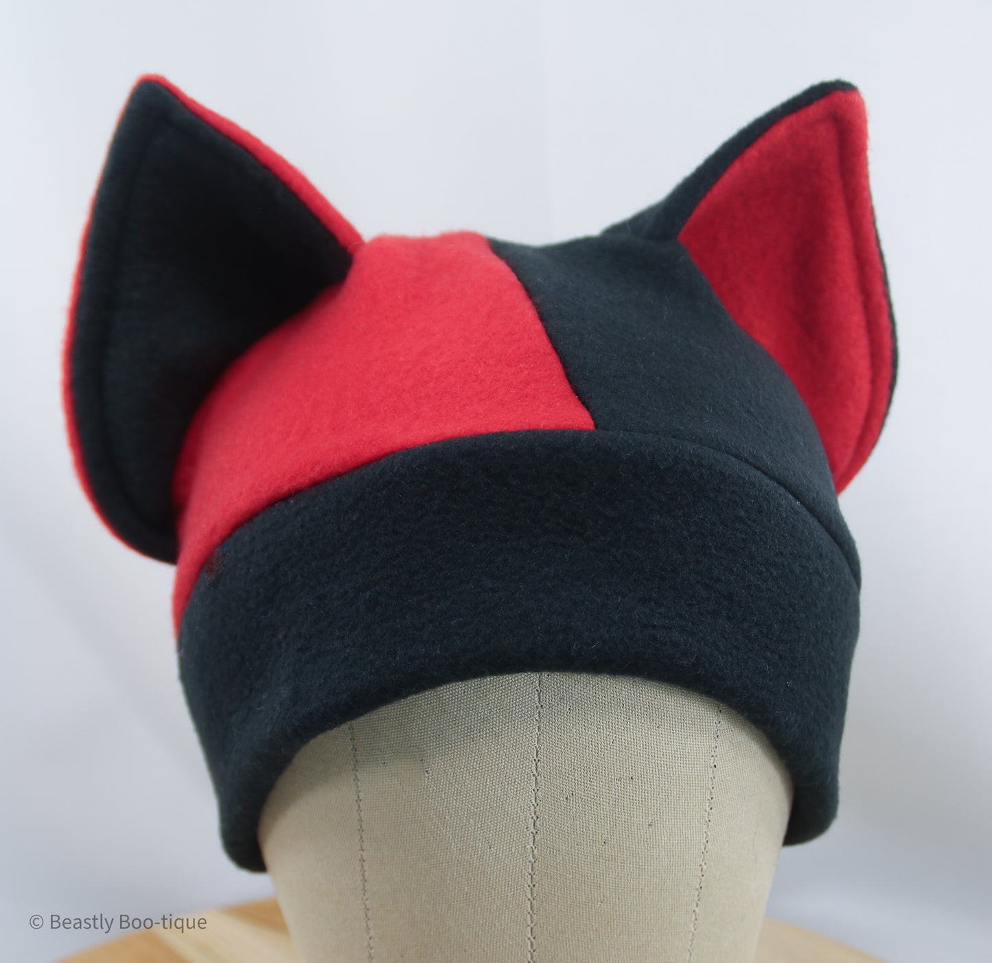 Red and Black Split Cat Ear Hat