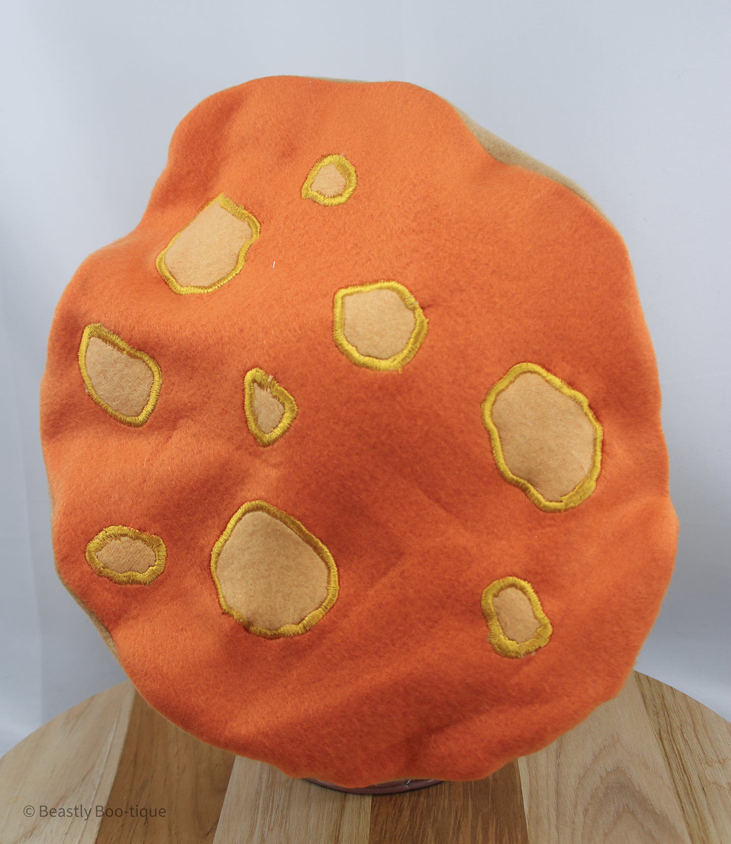Fall Orange Mushroom Cap [No Bow], Mushroom Beret Hat