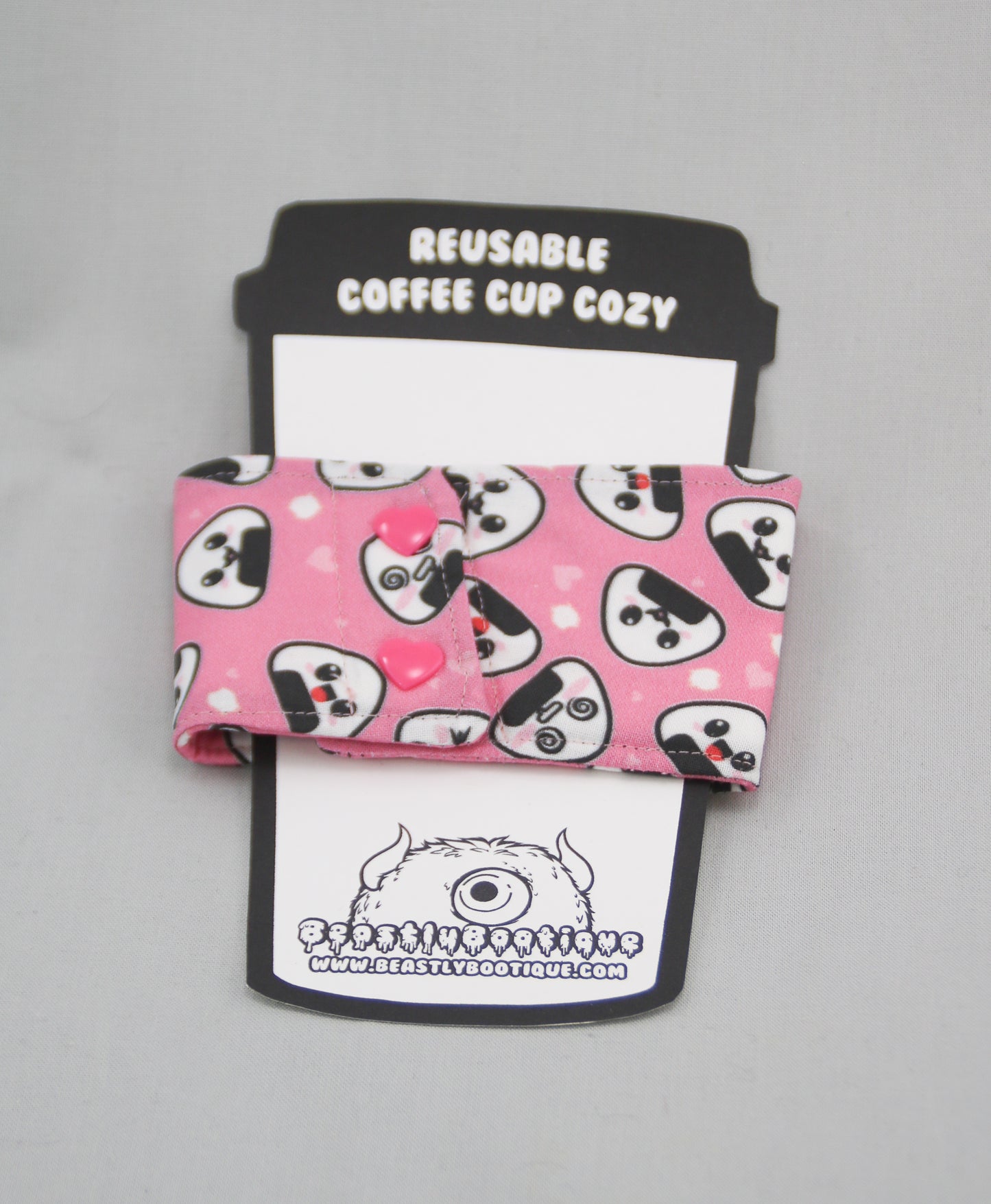 Pink Onigiri Coffee Cup Cozy