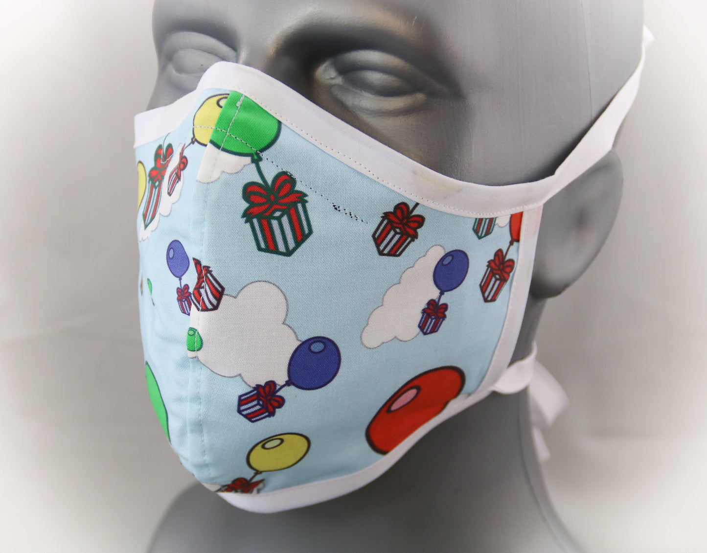 Presents Fitted Fashion Face Mask with Ties