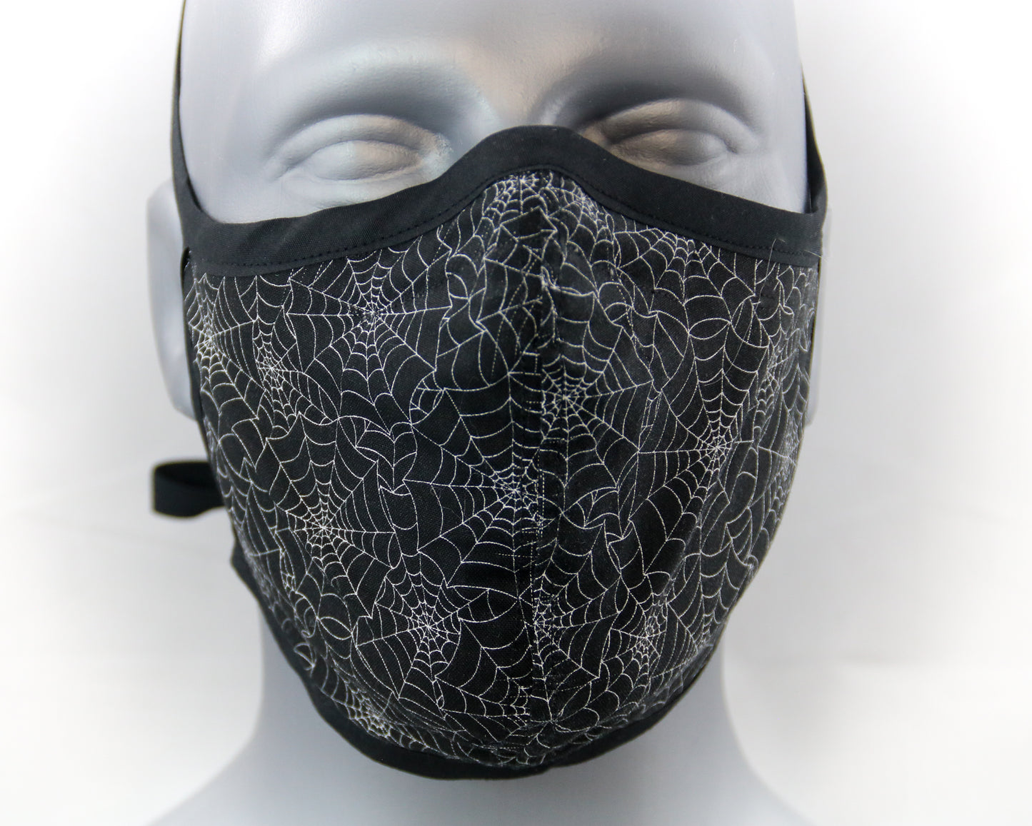 Spider Web Fitted Fashion Face Mask with Ties